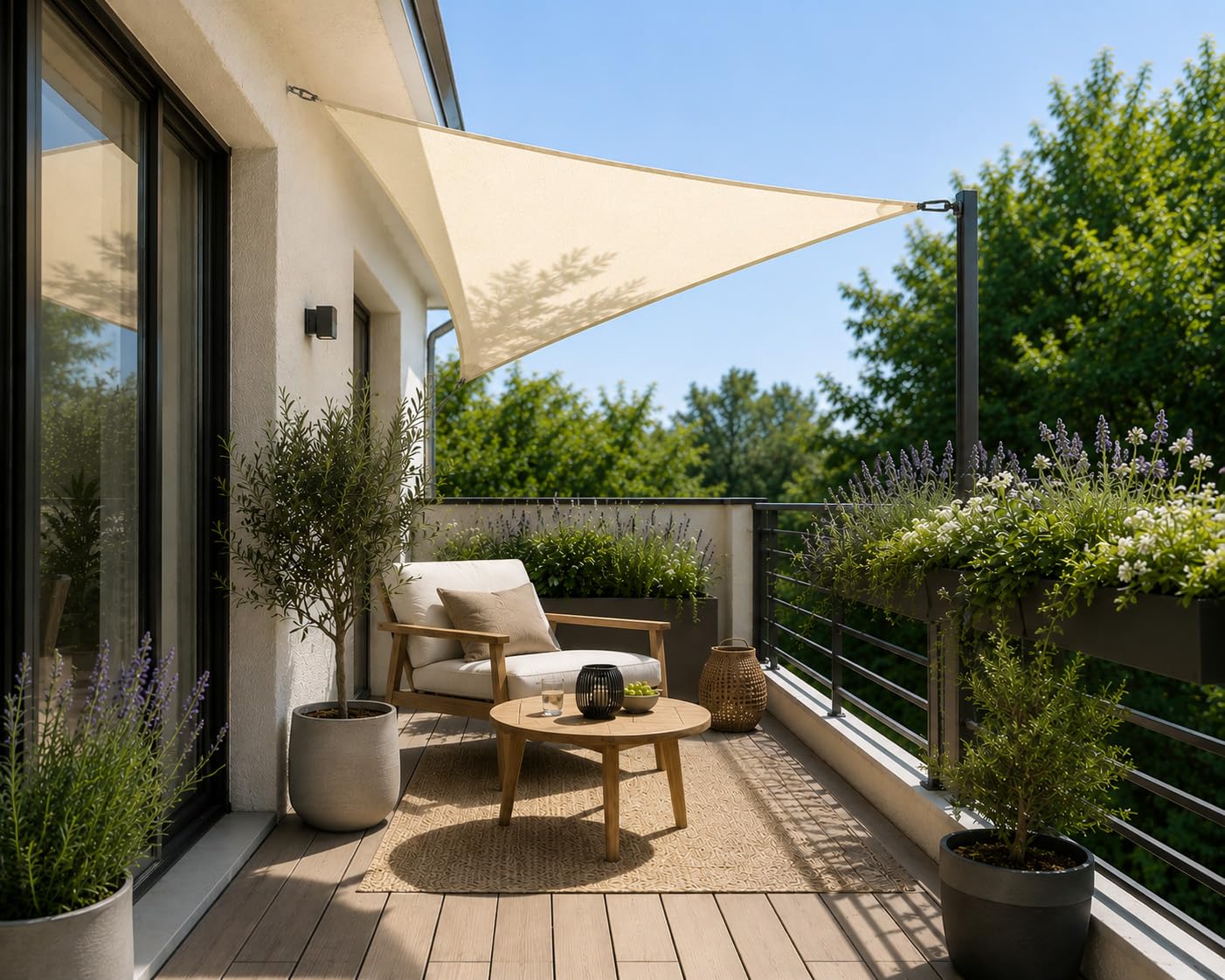 heimtexland Typ935 Sonnensegel 500x500 cm Creme