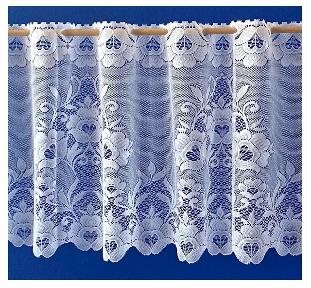 heimtexland Typ10 Scheibengardine 42x95 cm Weiß Jacquard
