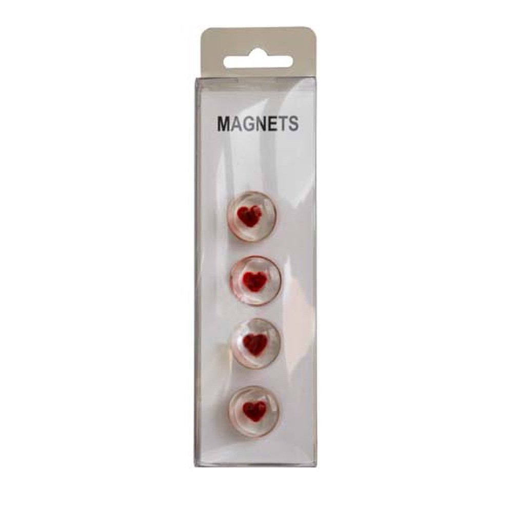 HAB & GUT MC005H Kühlschrankmagnete Herz 4er Set Rund