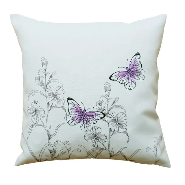 heimtexland Butterfly Typ680 Kissenhülle 40x40 lila bestickt