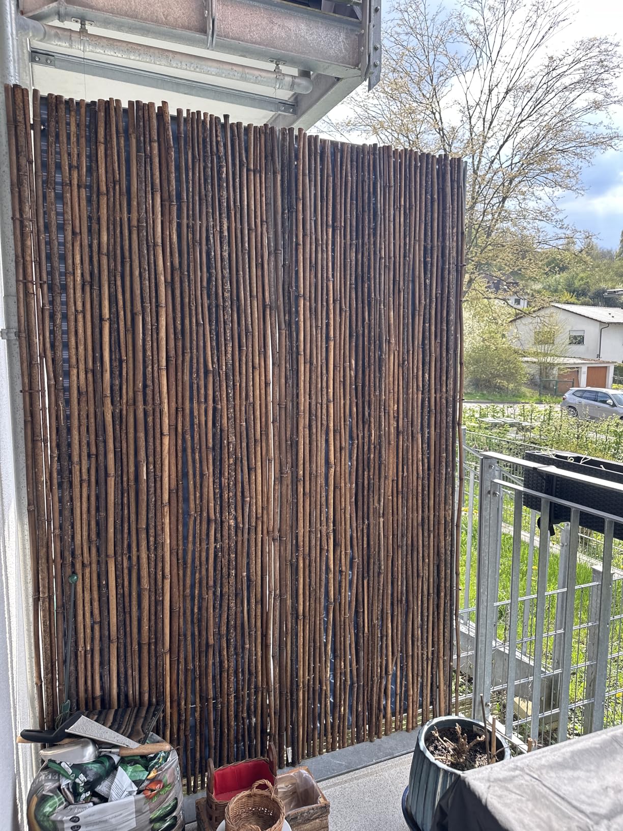 Sol Royal B23 Bambus Sichtschutzzaun 150x250 cm dunkelbraun witterungsbeständig