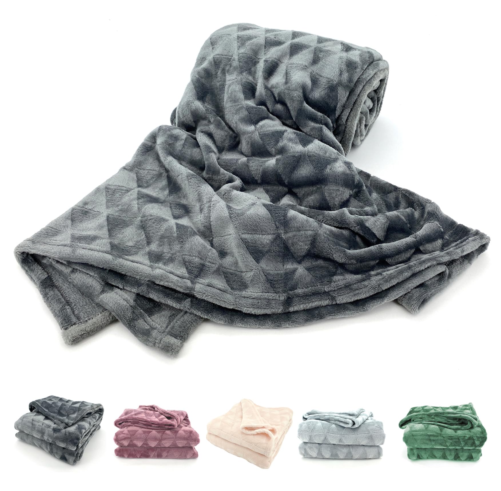 heimtexland Typ754 Kuscheldecke 150x200 cm Altrosa Raute