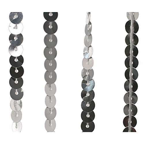 HAB & GUT DV0131A Türvorhang 90x200 cm Silber Pailletten