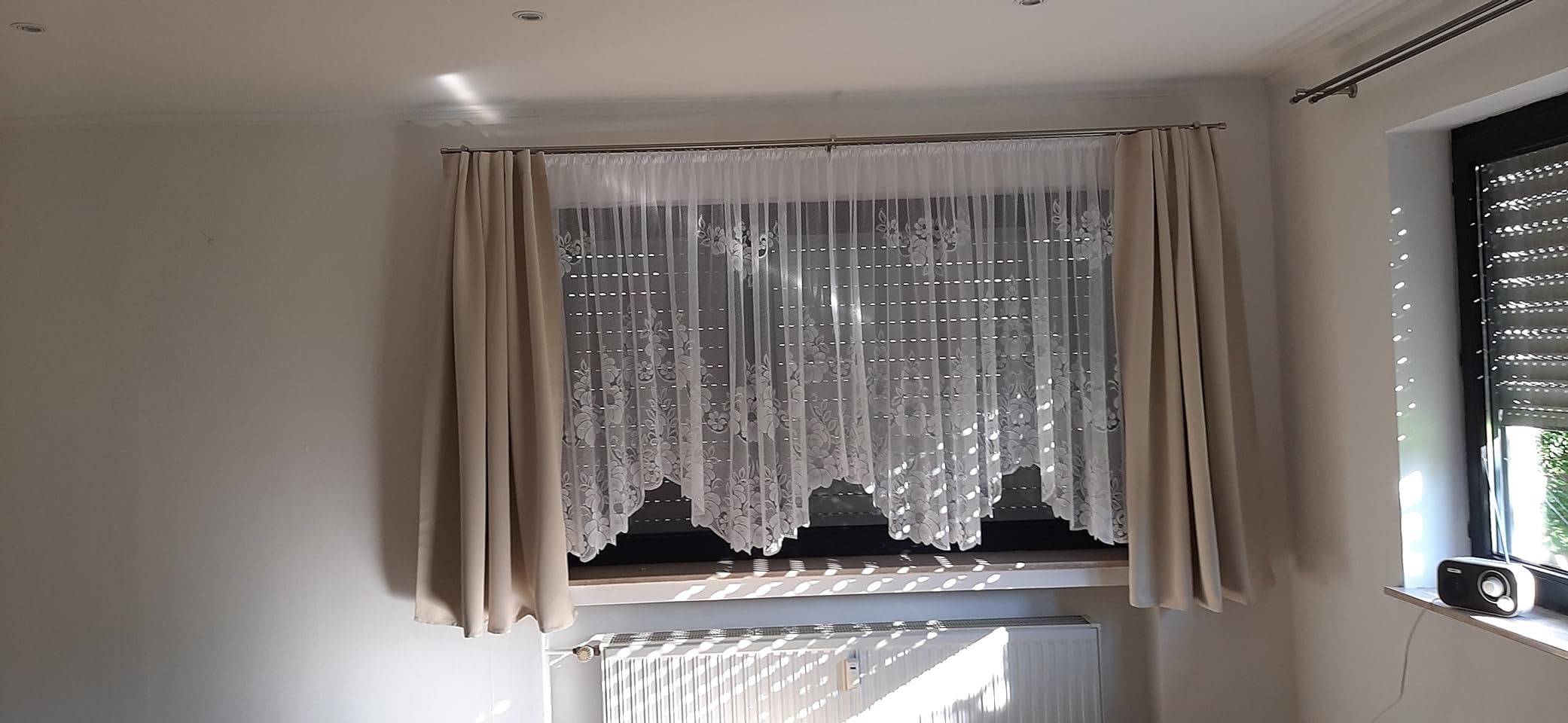 heimtexland Jacquard Typ1 Bogenstore 125x300 cm weiß halbtransparent
