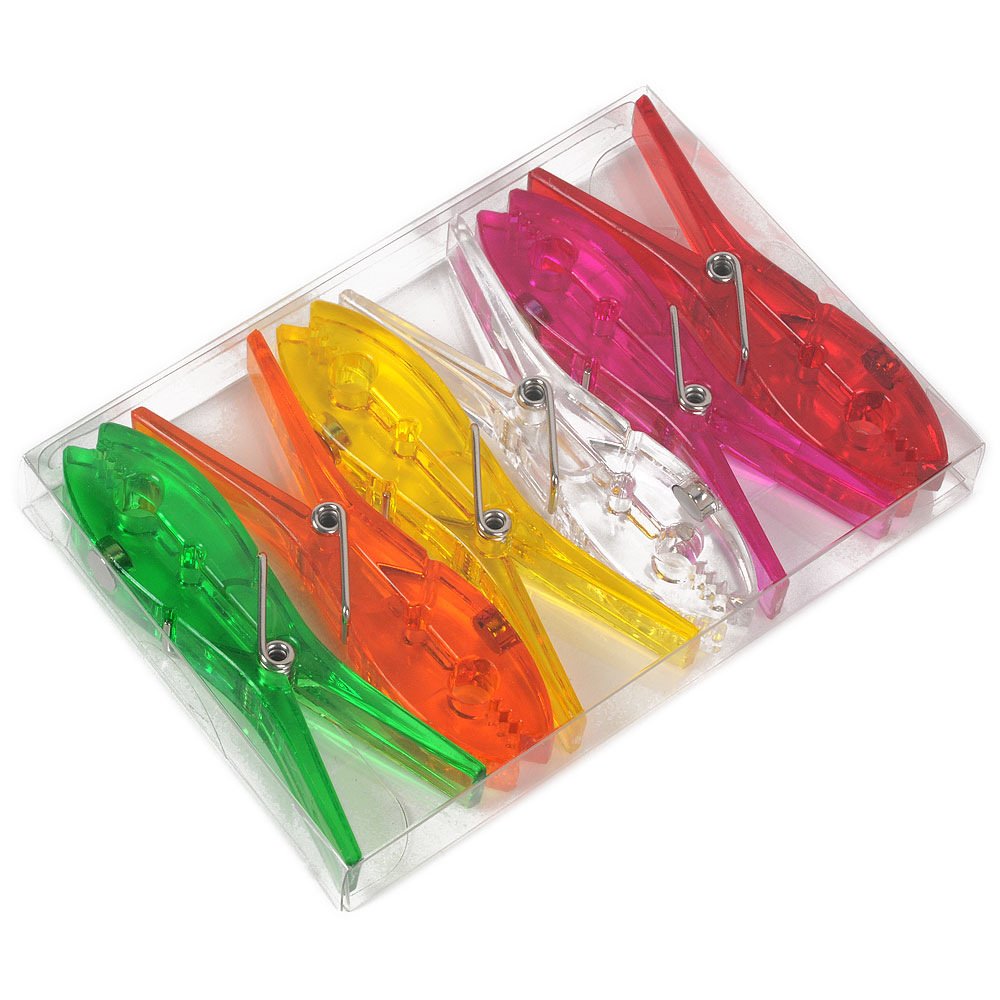 HAB & GUT MC480 Magnetklammern transparent 6er Set 7cm