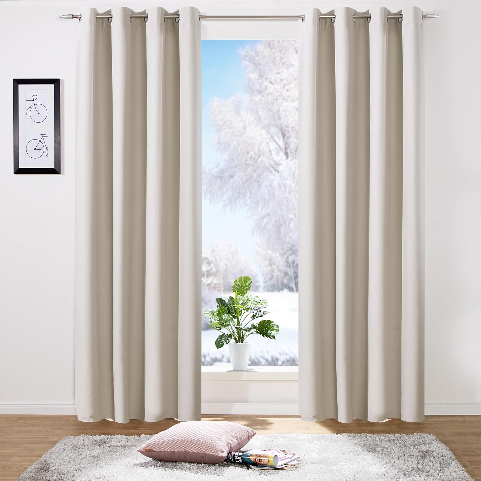 heimtexland Typ921 Thermovorhang 245x135 cm taupe-silber