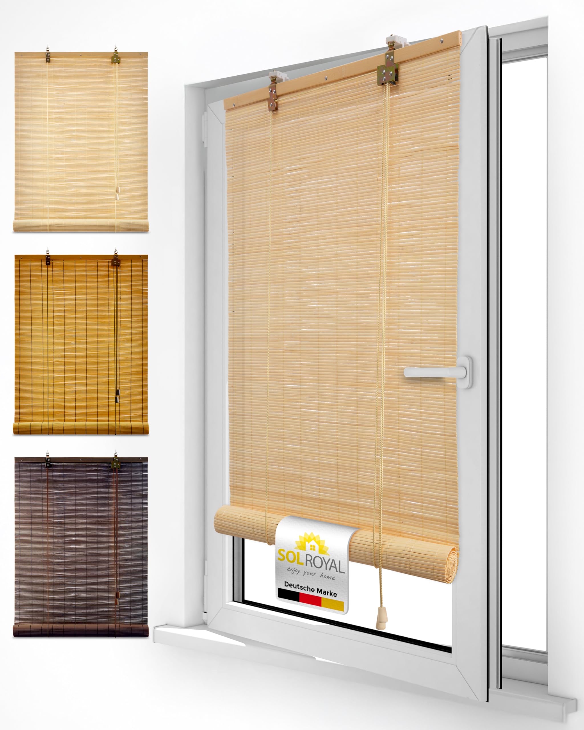 Sol Royal SolDecor B86 Bambusrollo 100x160 Natur blickdicht