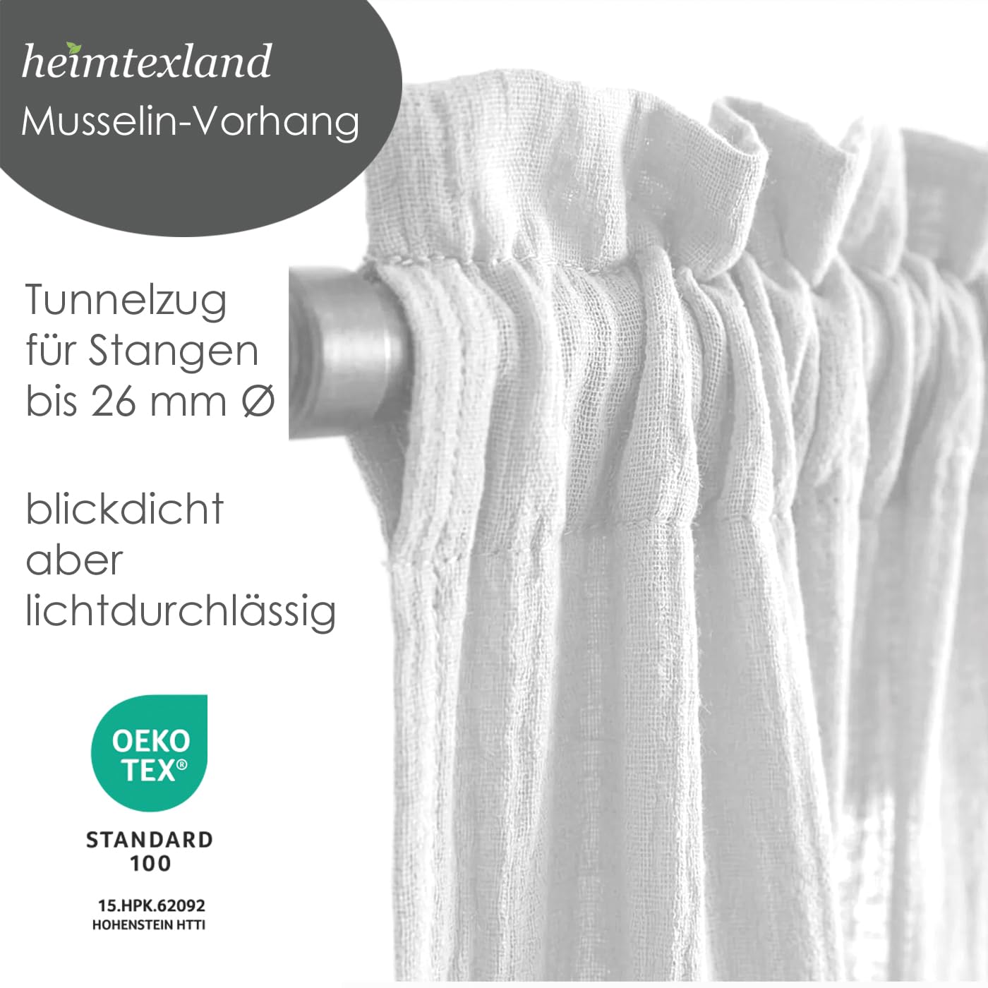 heimtexland Musselin Typ931 Dekoschal Weiß Baumwolle
