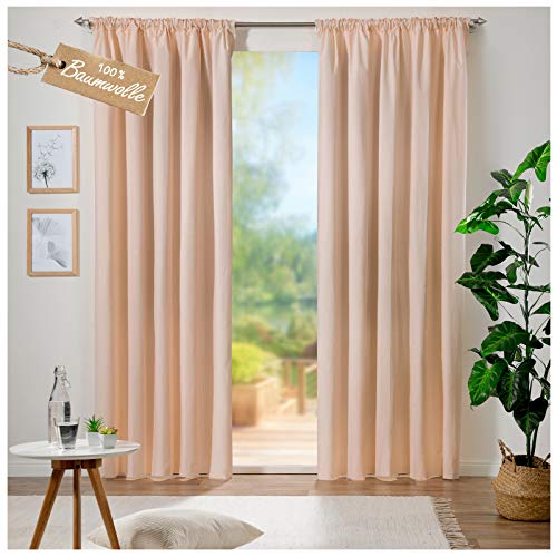 heimtexland Baumwolle Typ689 Vorhang 280x140 rosa blickdicht