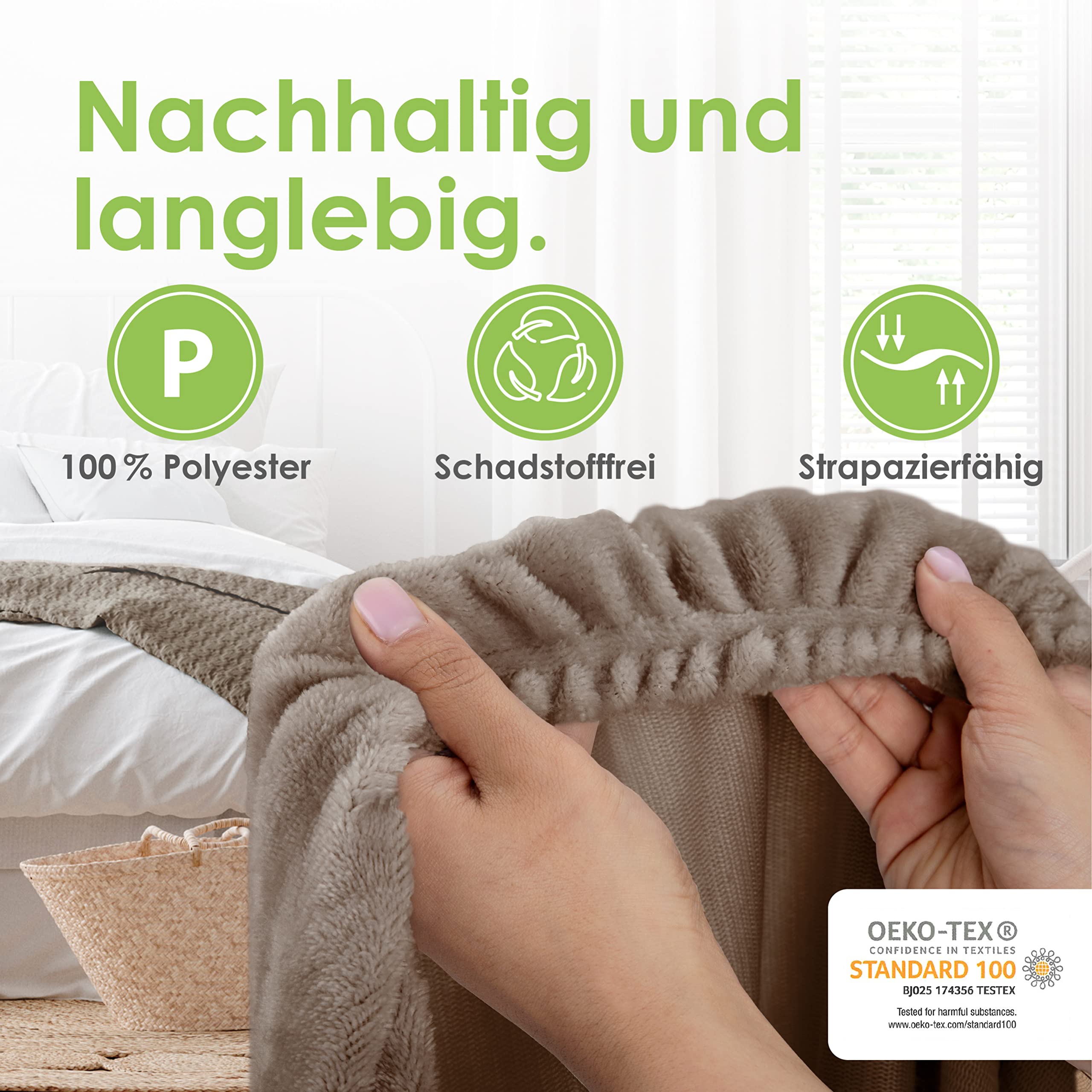 heimtexland Typ585 Spannbettlaken 180x200 Taupe Cashmere