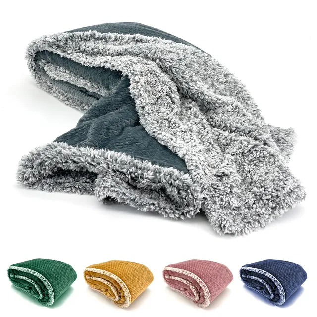 heimtexland Typ781 Sherpa Kuscheldecke 200x150 anthrazit extra warm