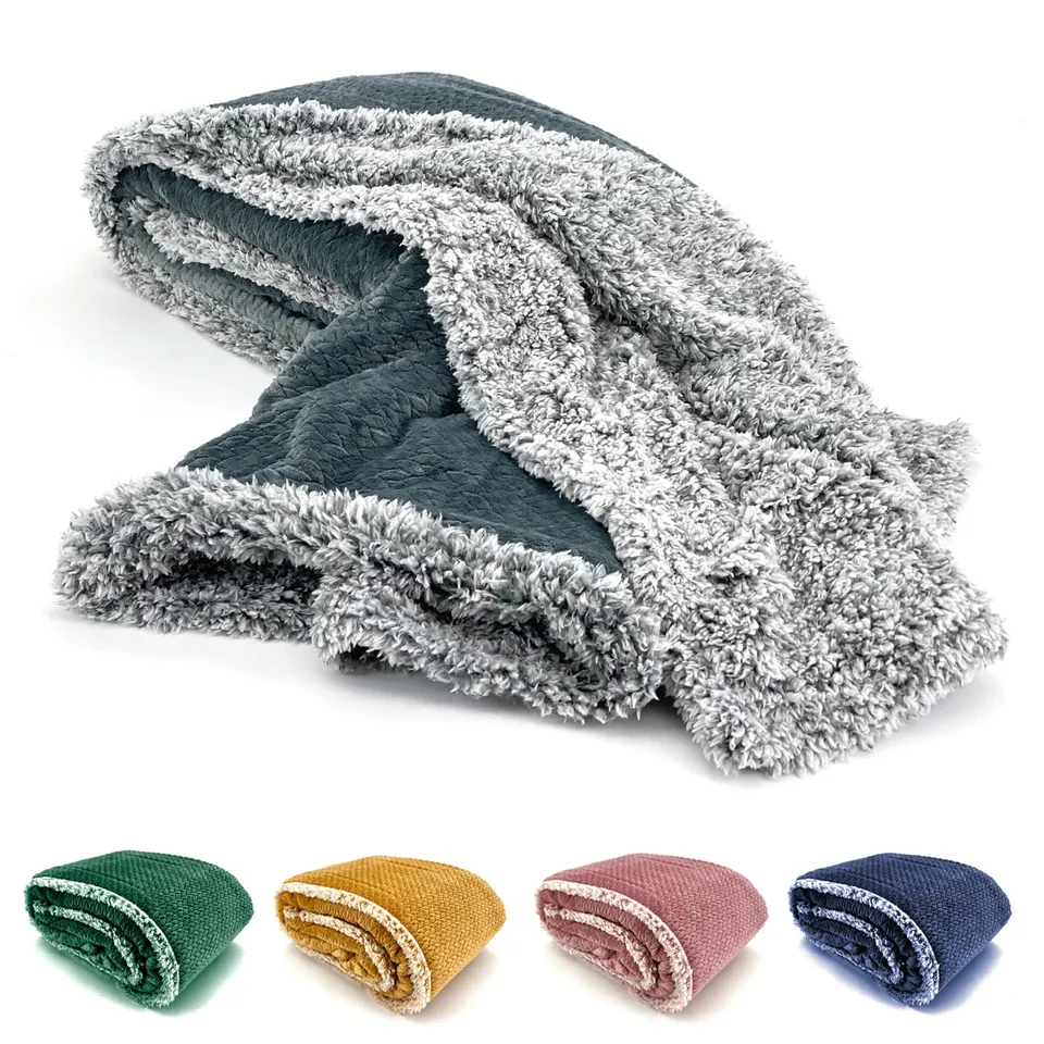 heimtexland Typ781 Sherpa Kuscheldecke 200x150 anthrazit extra warm