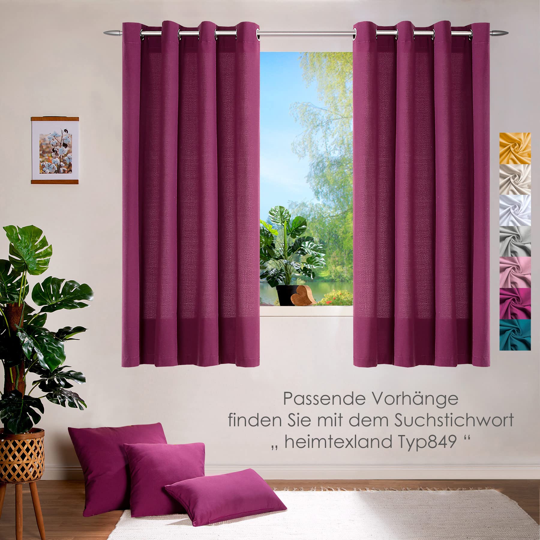 heimtexland Typ849 Kissenhülle 48x48 beere Baumwolle