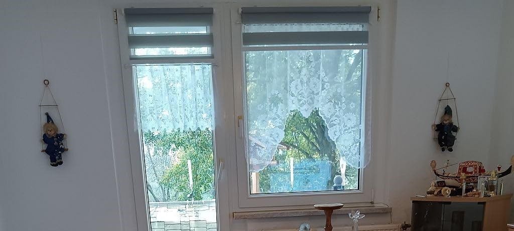 heimtexland Rosen Fensterbild 100x150 cm Weiß Jacquard Bogen