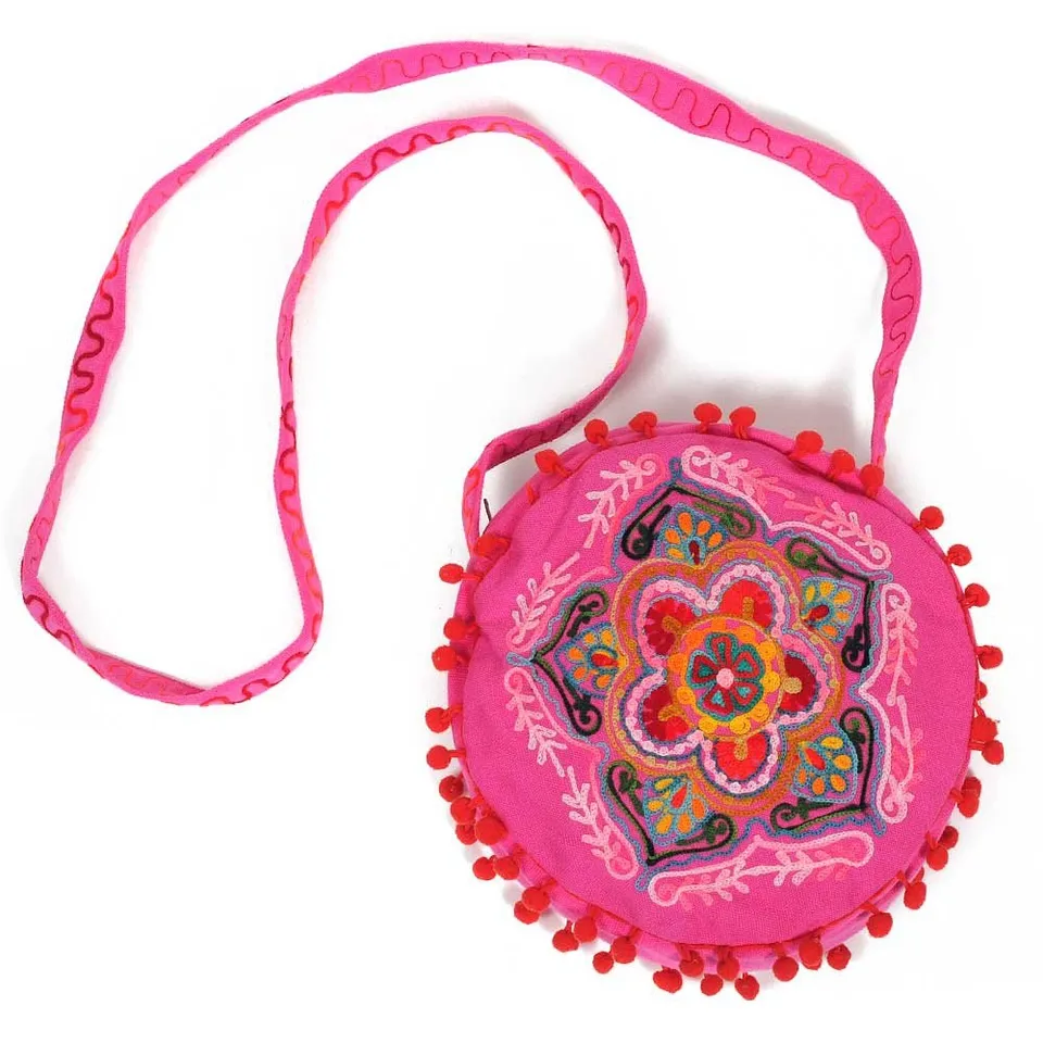 HAB & GUT Nepal Goa Crossbody Handtasche pink bestickt Baumwolle
