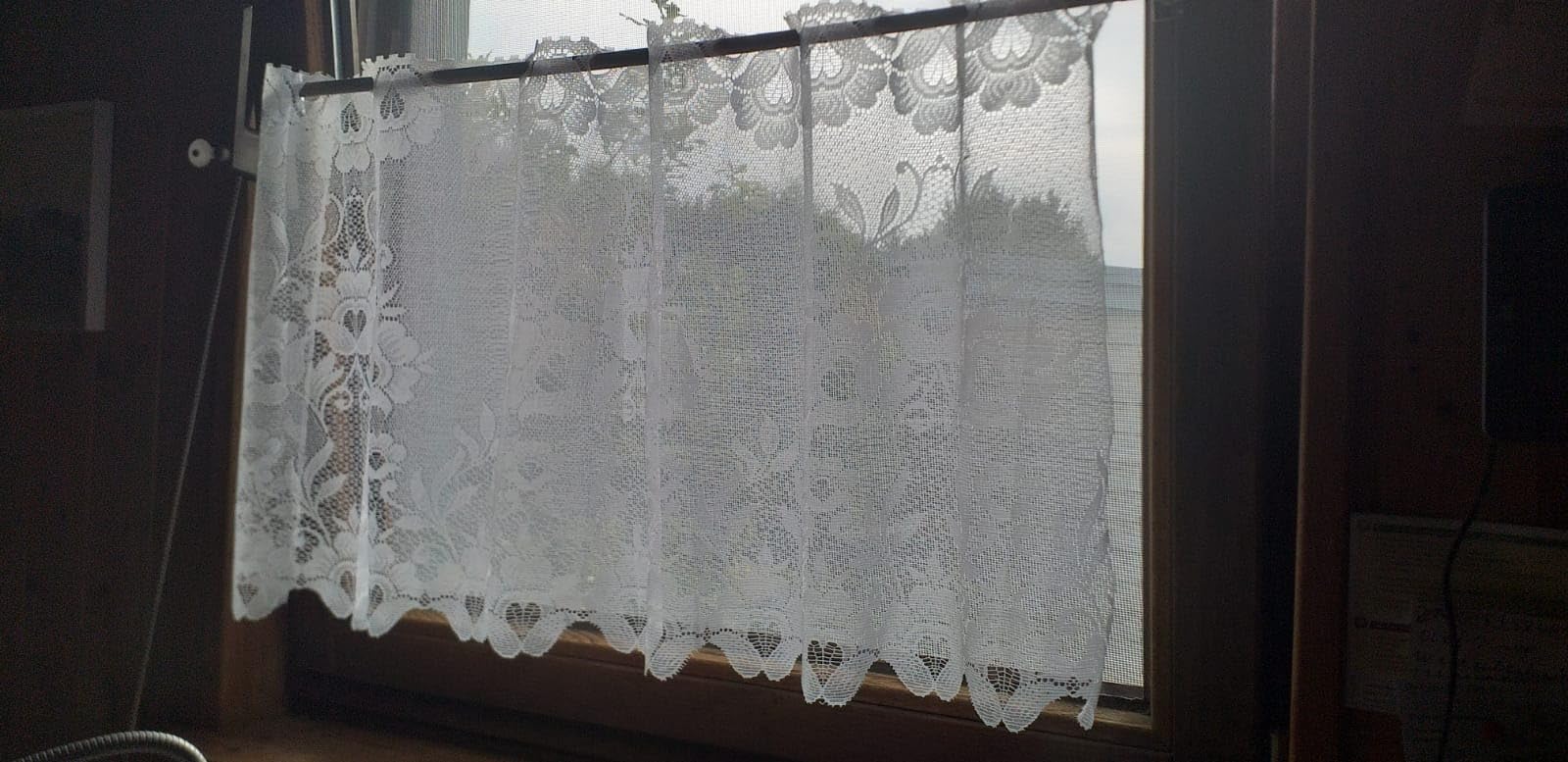 heimtexland Typ10 Scheibengardine 42x95 cm Weiß Jacquard