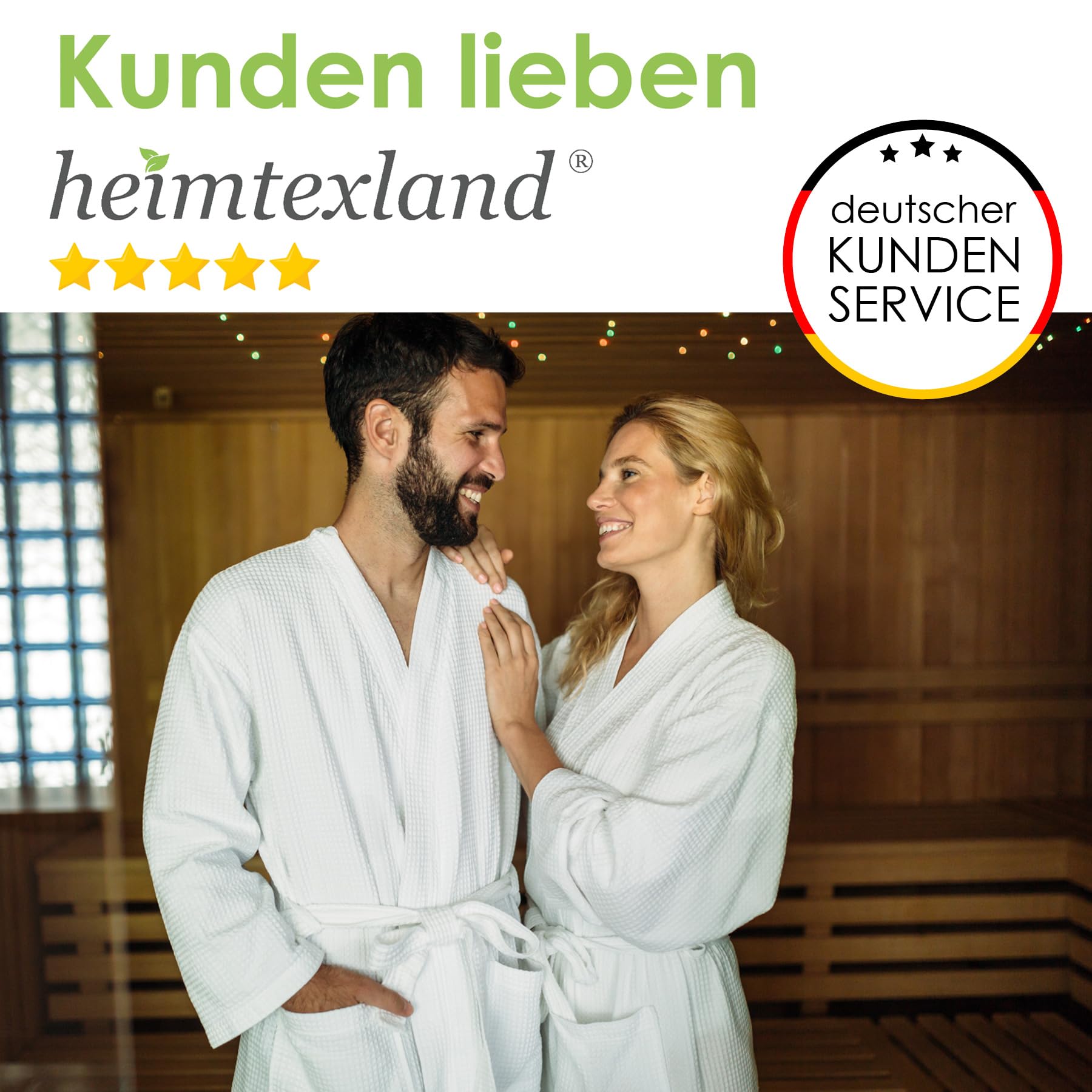 heimtexland Typ915 Bademantel S Grün Waffelpique Baumwolle