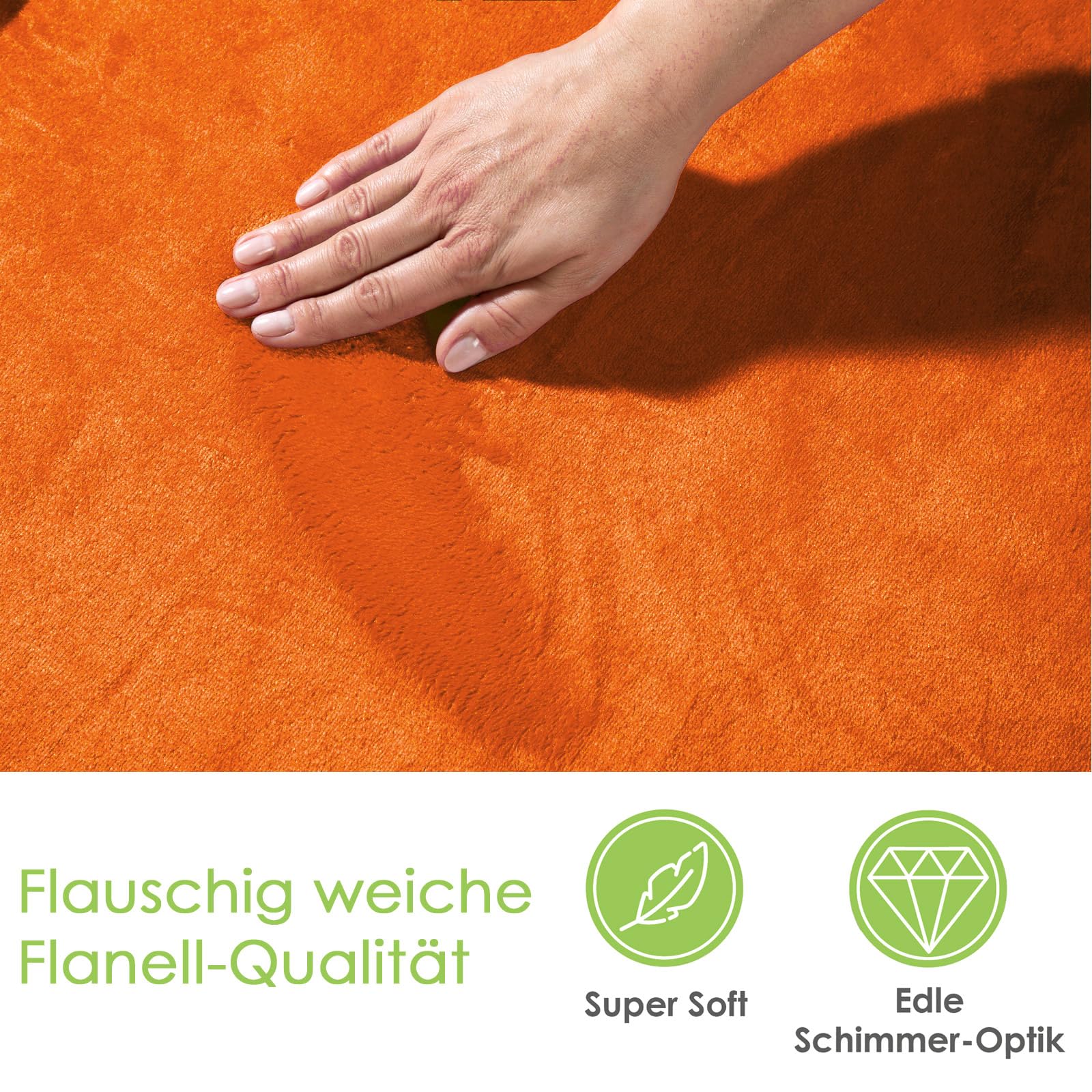 heimtexland Typ380 Kuscheldecke 150x200 cm Orange flauschig