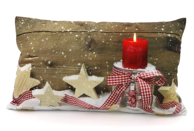 heimtexland Typ590 Kissenhülle 30x50 Rot Weihnachten Velours