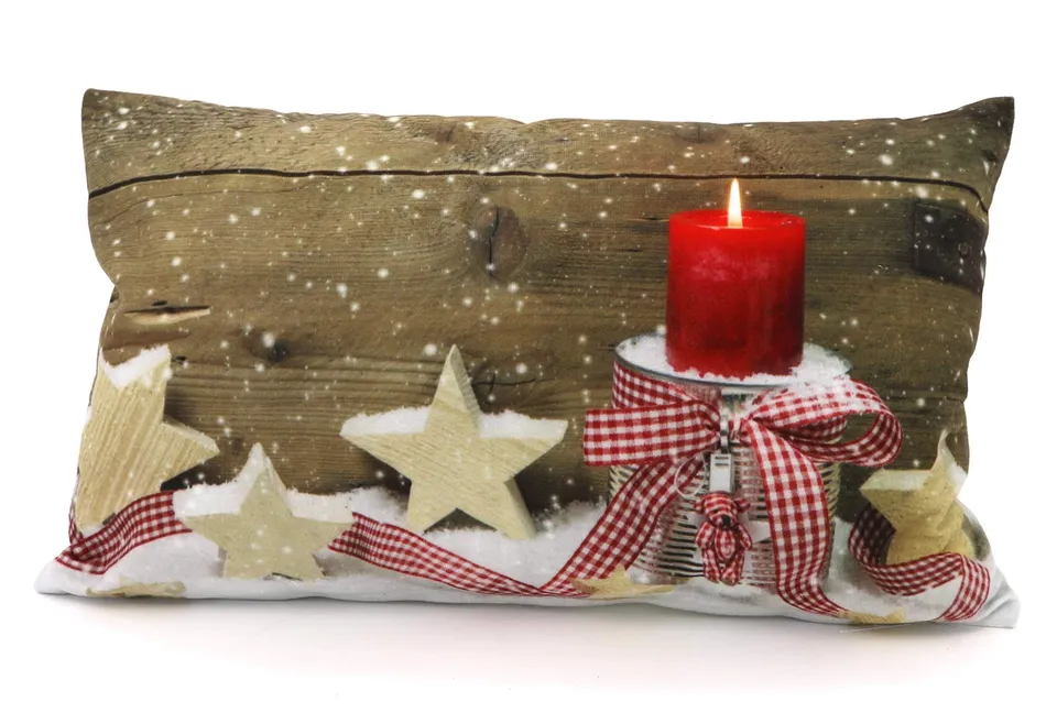 heimtexland Typ590 Kissenhülle 30x50 Rot Weihnachten Velours