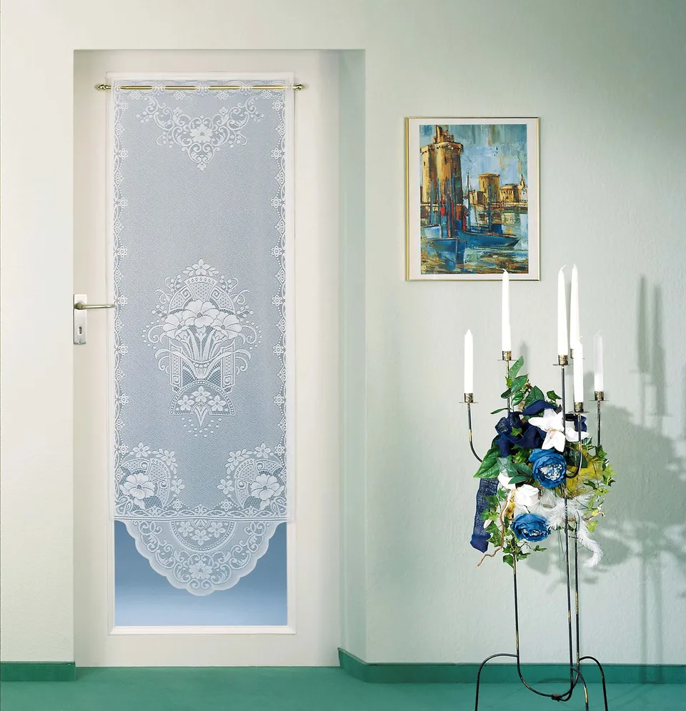 heimtexland Typ100 Türvorhang 165x60 Weiß Jacquard