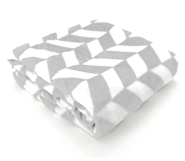 heimtexland Chevron Typ722 Kuscheldecke 200x150 silber-grau Flanell