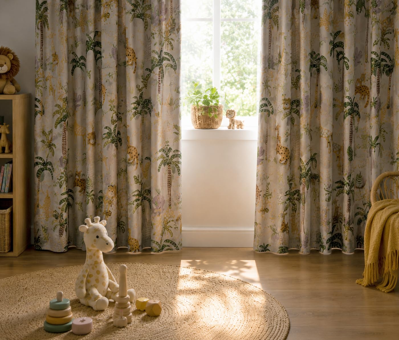 heimtexland Typ922 Safari Vorhang 145x135cm Ösenschal 2er-Set