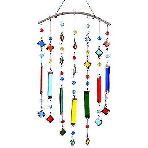 HAB & GUT FM409 Windspiel Glas bunt 38x14 cm