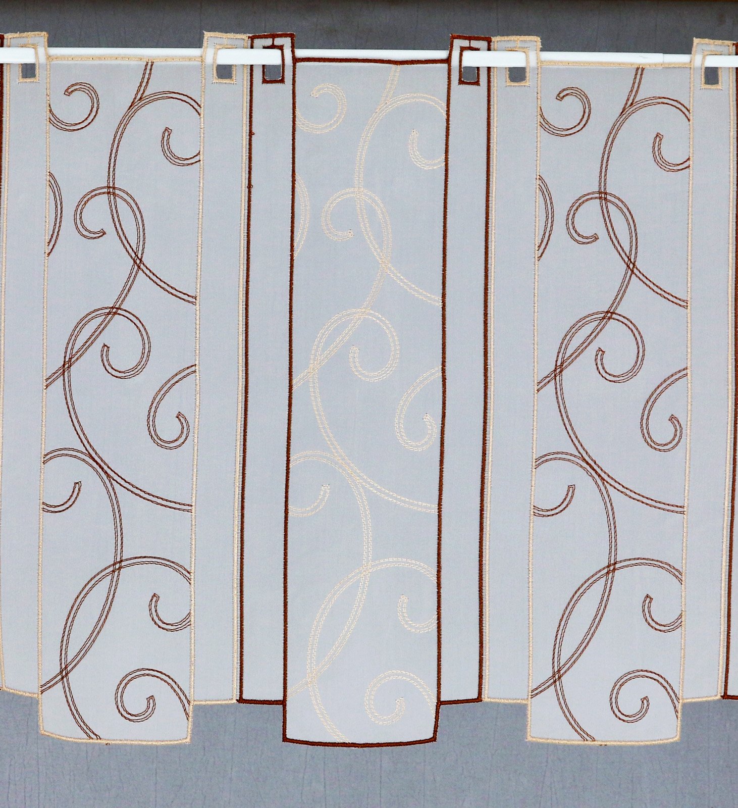heimtexland Typ199 Scheibengardine 60x32 cm Braun-Beige