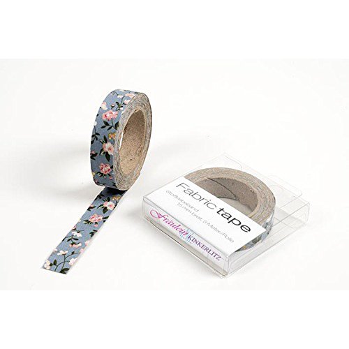 HAB & GUT Fräulein Kinkerlitz TT020V Stoffband Blumen Hellblau 5 m