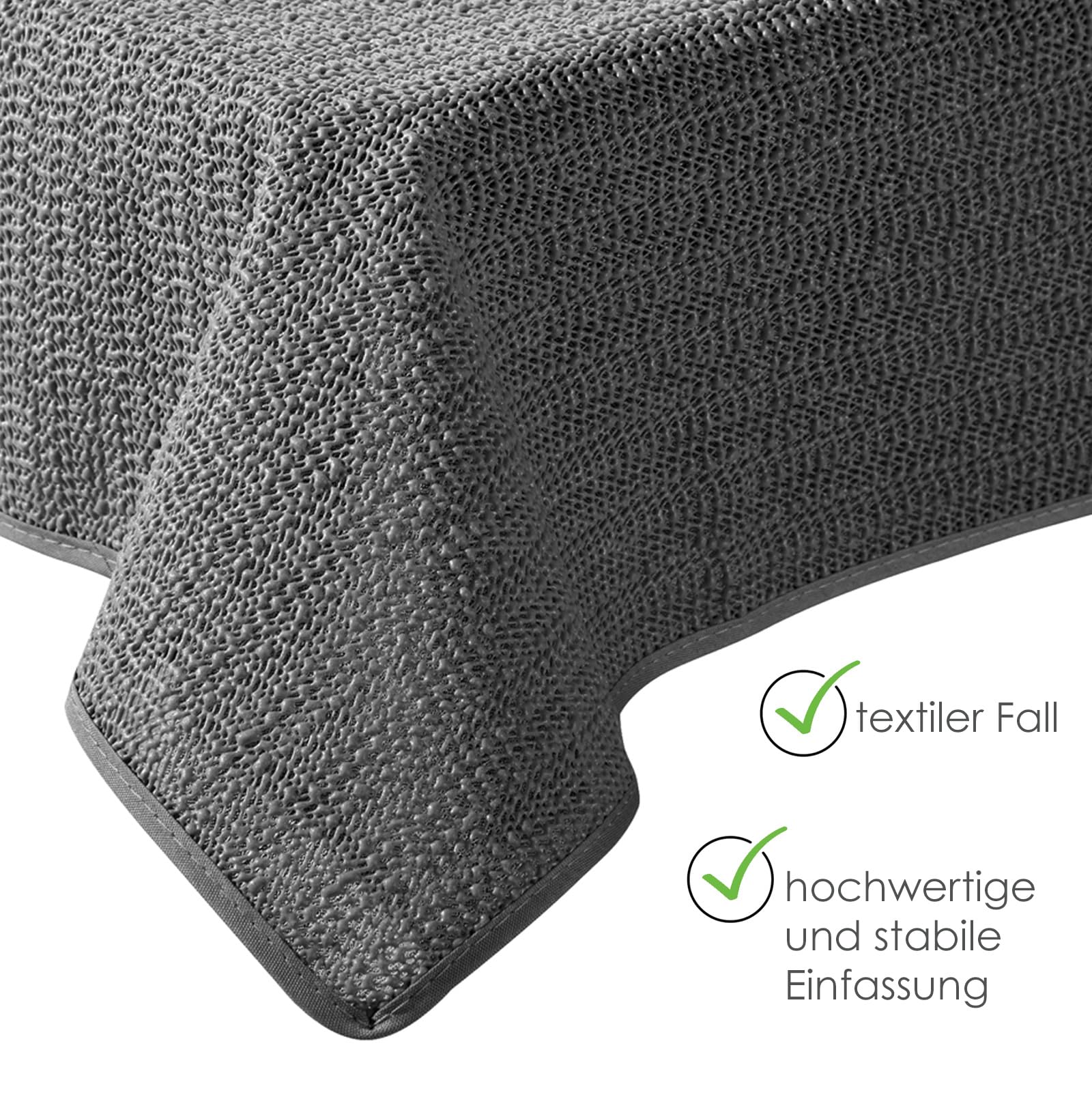 heimtexland Typ883 Gartentischdecke 110x140 cm grau wasserfest