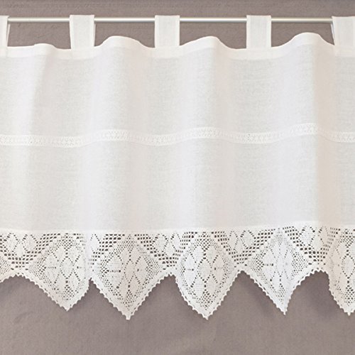 heimtexland Typ521 Häkelgardine 60x150 weiß blickdicht