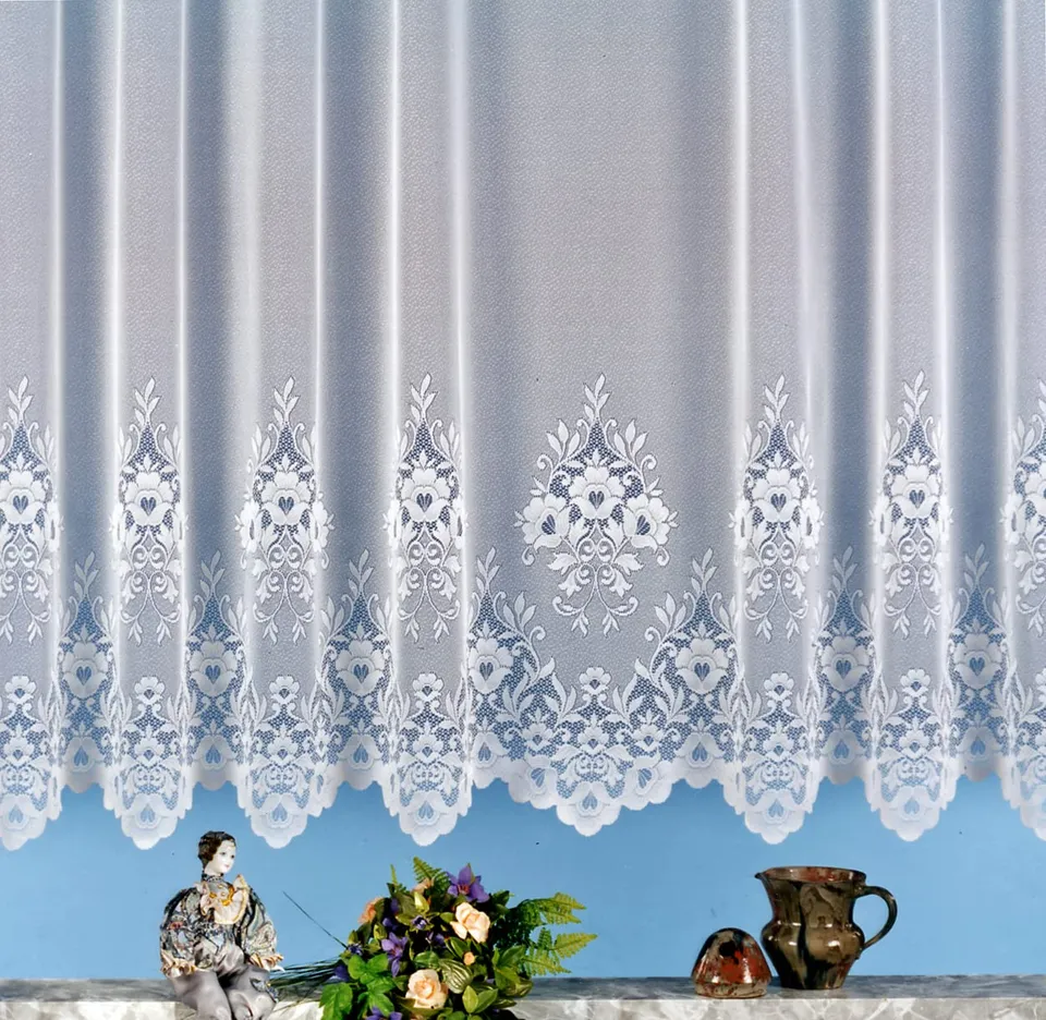heimtexland Typ10 Gardine 120x300 weiß Blumenmuster