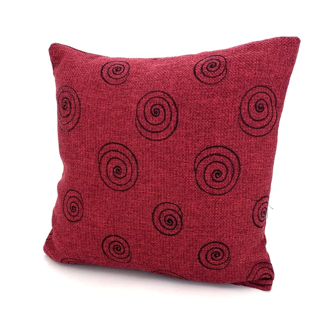 heimtexland Typ256 D1 Kissenbezug 45x45 cm rot Bouclé bestickt