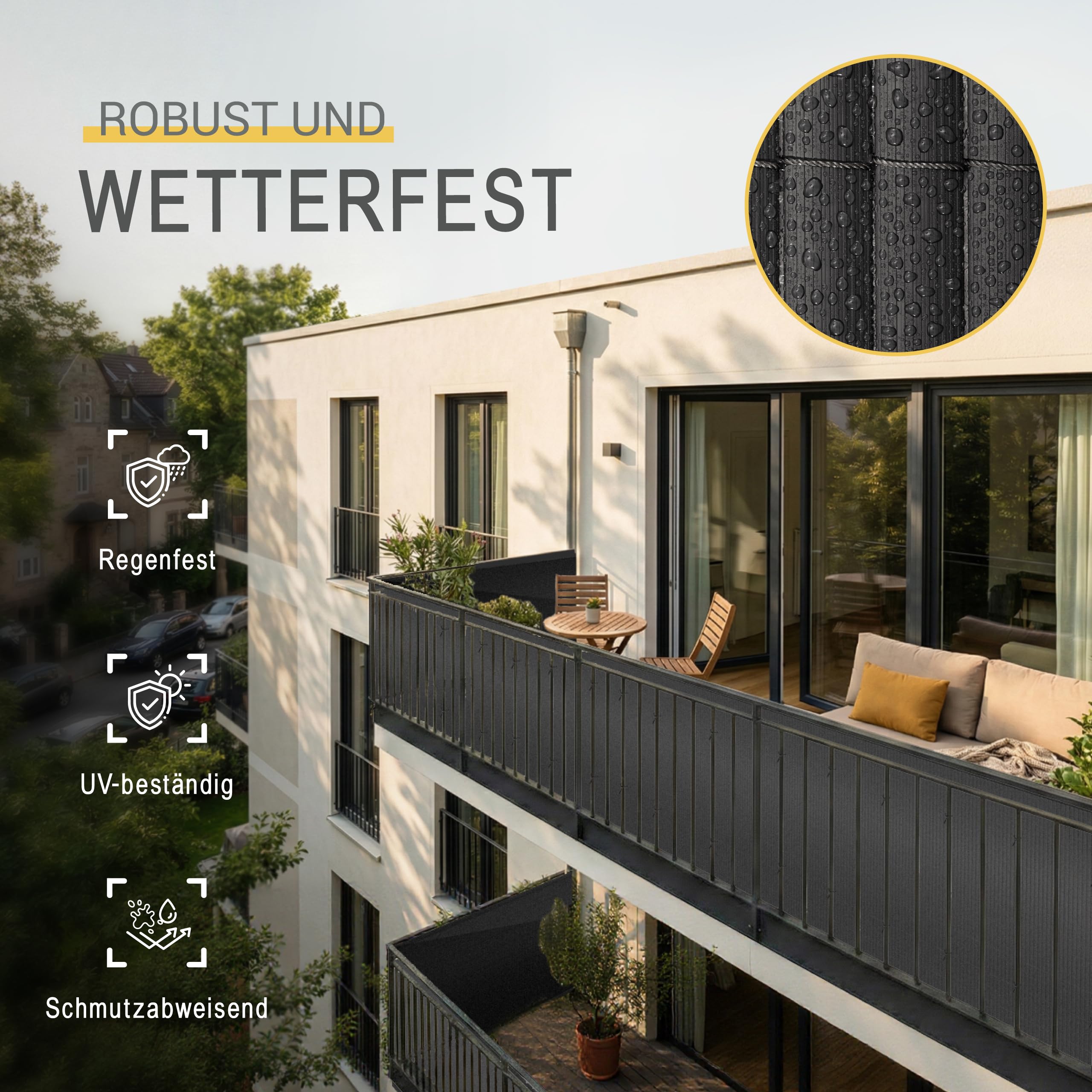 Sol Royal Sichtschutzmatte PVC mit Clips wetterfest
