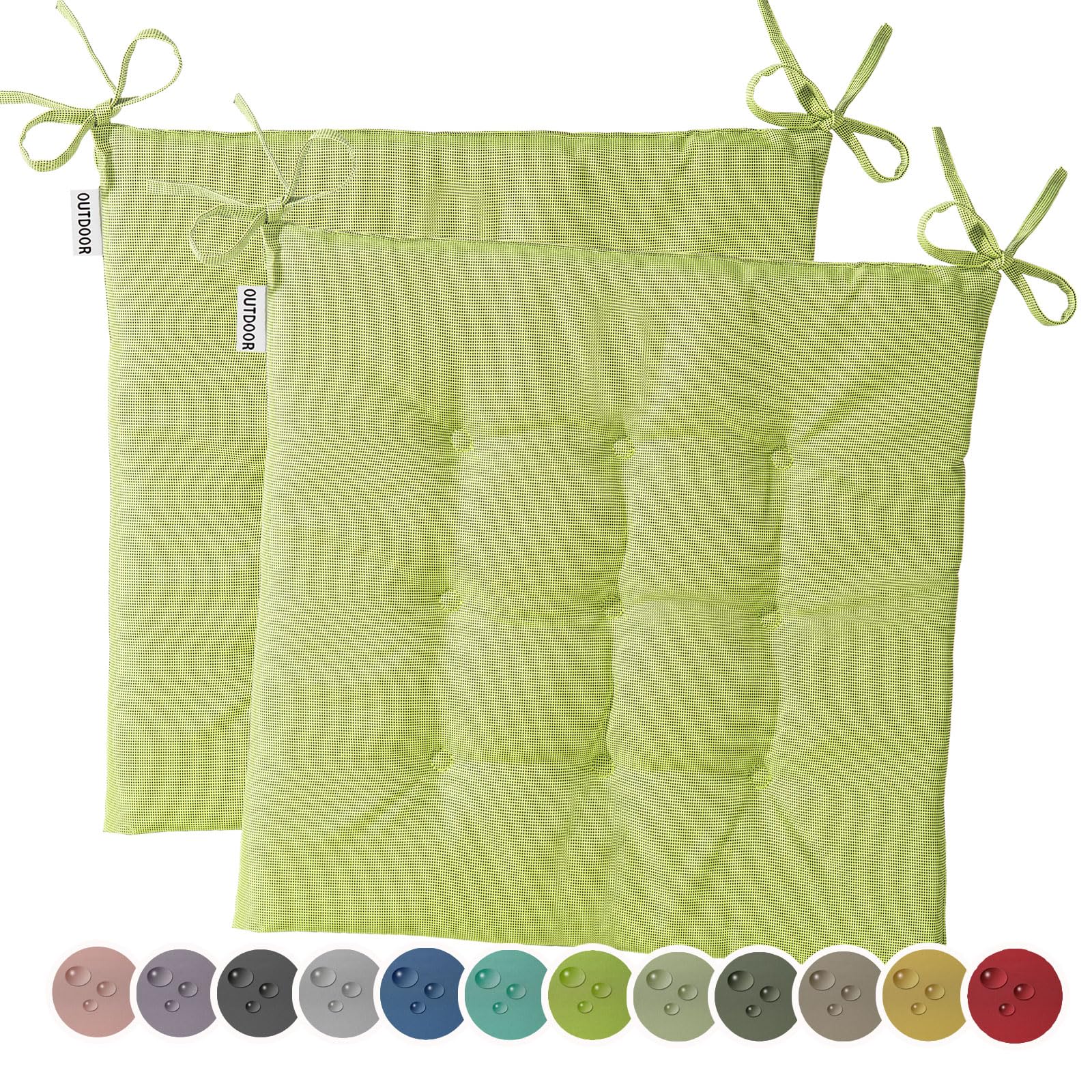 heimtexland Typ551 Stuhlkissen 40x40 cm Anthrazit 2er-Set outdoor