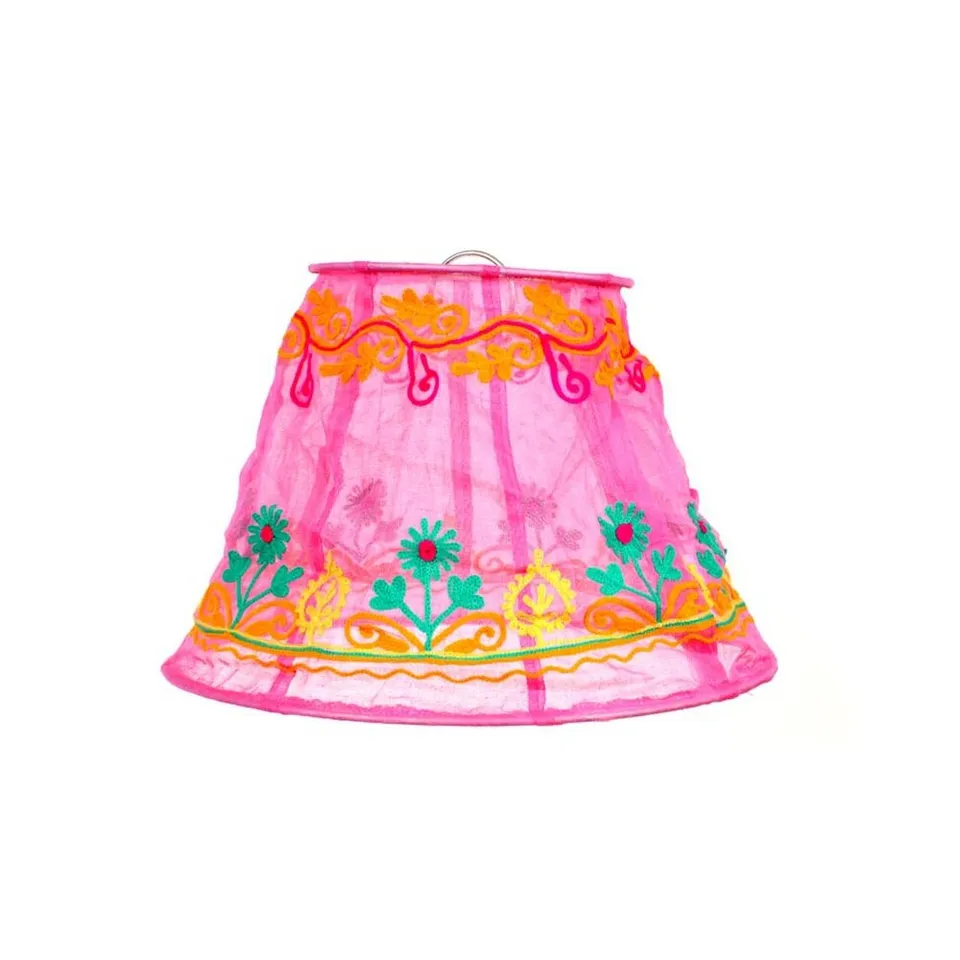 HAB & GUT Indisch Style IS003A Lampenschirm Rosa bestickt