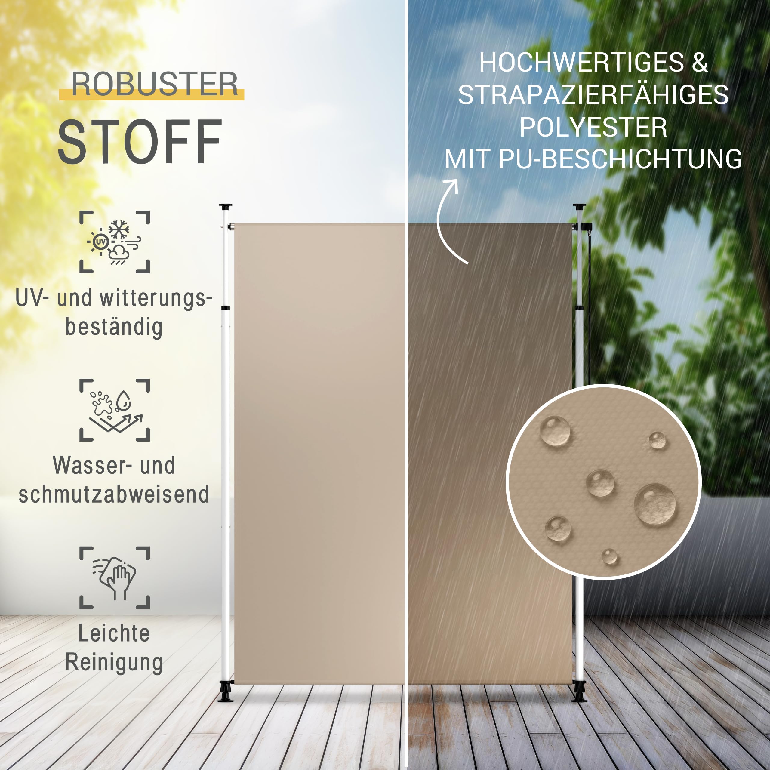Sol Royal SolVision Klemmmarkise beige 150 cm ohne Bohren