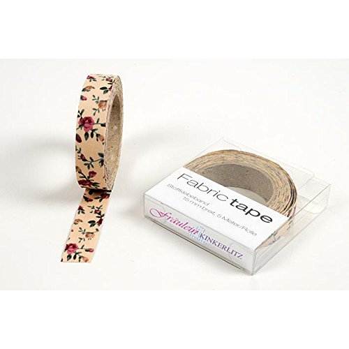 HAB & GUT Fräulein Kinkerlitz TT029V Stoffband Rosen Beige 5 m selbstklebend