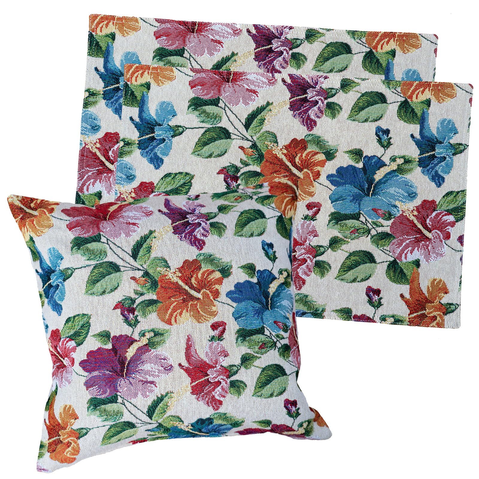 heimtexland Modern Garden Typ884 Kissenbezug 40x40 cm Hibiskus Gobelin