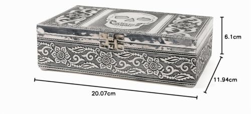 HAB & GUT BOX011 Schmuckbox Totenkopf Aluminium 20x12x6