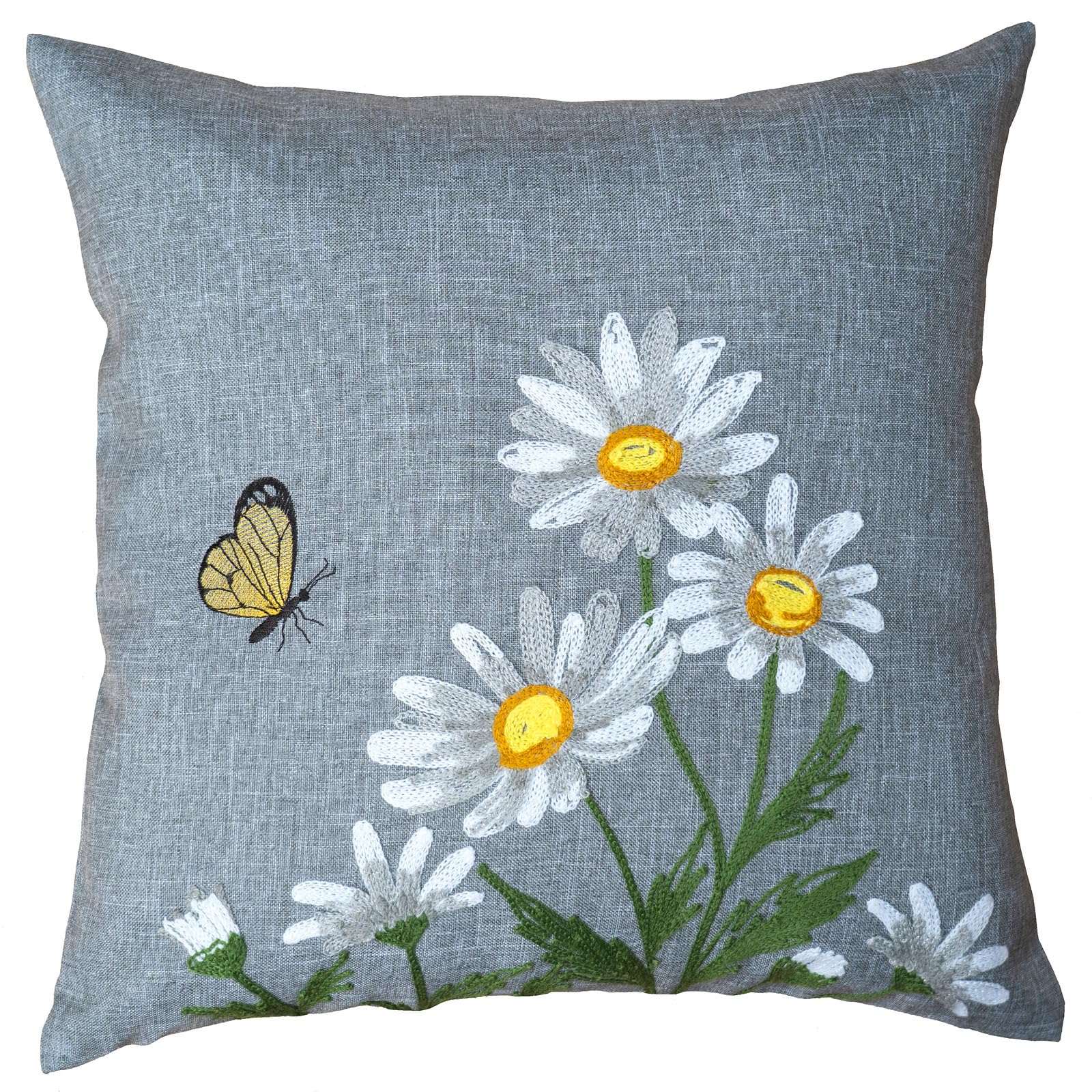 heimtexland Margariten Typ886 Mitteldecke 85x85 cm gelb bestickt