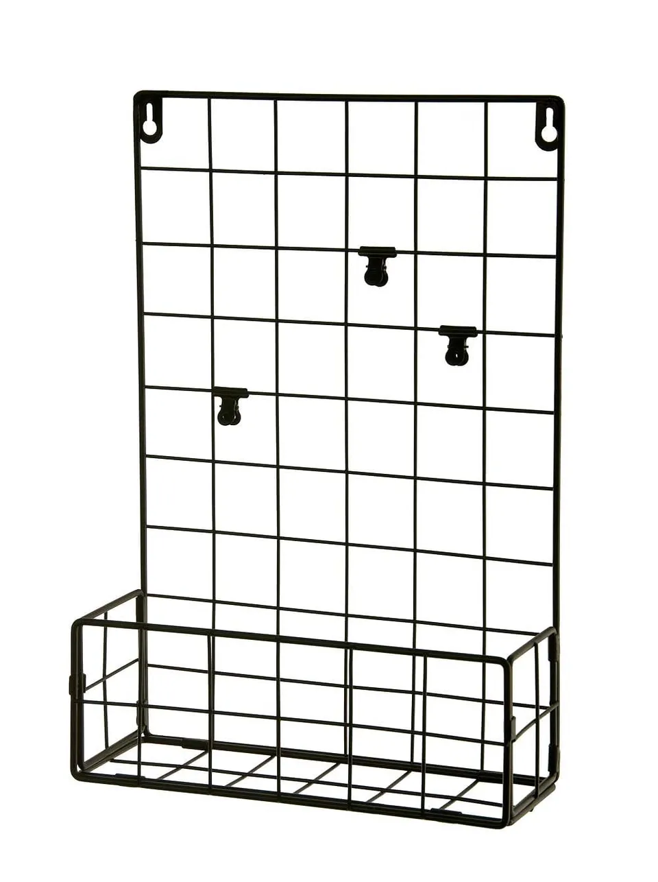 HAB & GUT CR201 Wandgitter schwarz 26x38 mit Korb und Clips