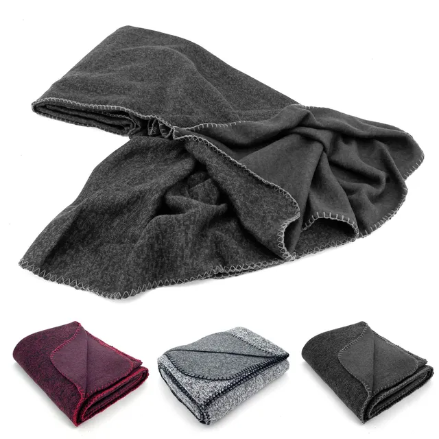 heimtexland Typ854 Wohndecke 150x200 cm anthrazit Strick-Fleece
