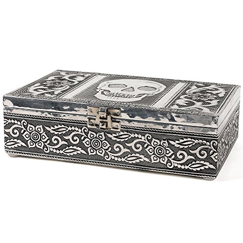 HAB & GUT BOX011 Schmuckbox Totenkopf Aluminium 20x12x6