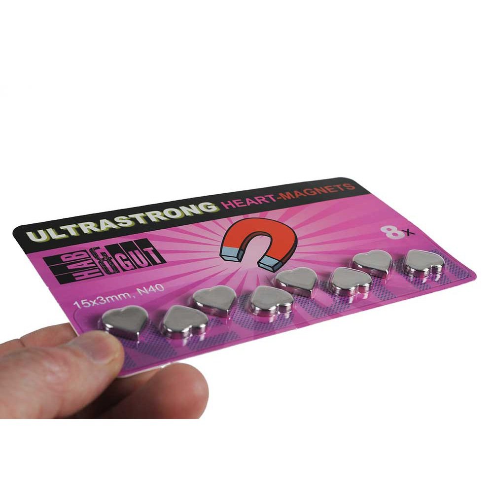 HAB & GUT MC000-H Magnet-Herz 8er Silber Neodym N40