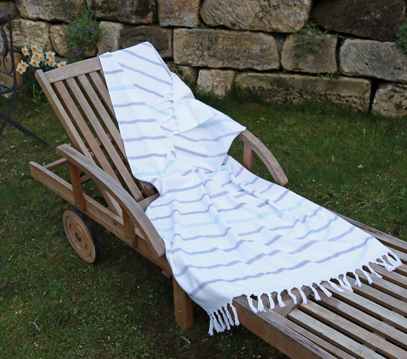 heimtexland Typ435 Hamamtuch 80x160cm Dunkle Streifen Baumwolle