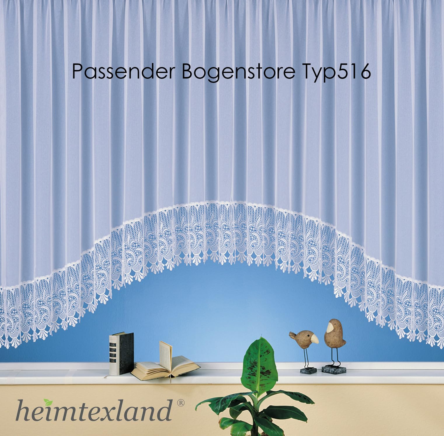 heimtexland Typ516 Store weiß 145x600 cm transparent