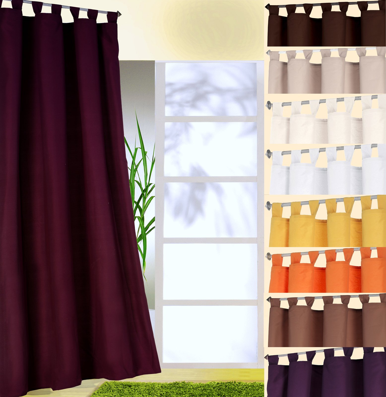 heimtexland Typ117 Schlaufenschal 245x140 Bordeaux blickdicht