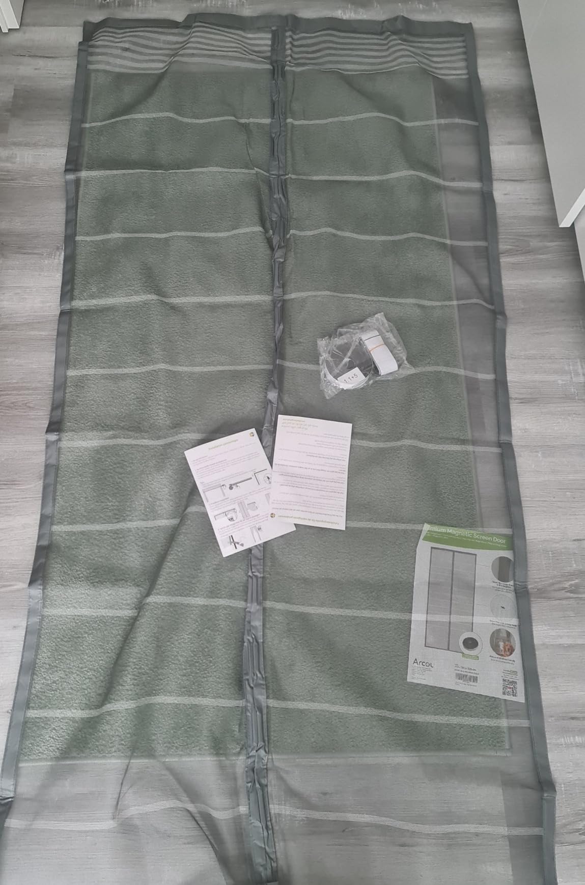 ARCOL Fliegengitter Balkontür 100x220 cm Magnet Grau-Weiß